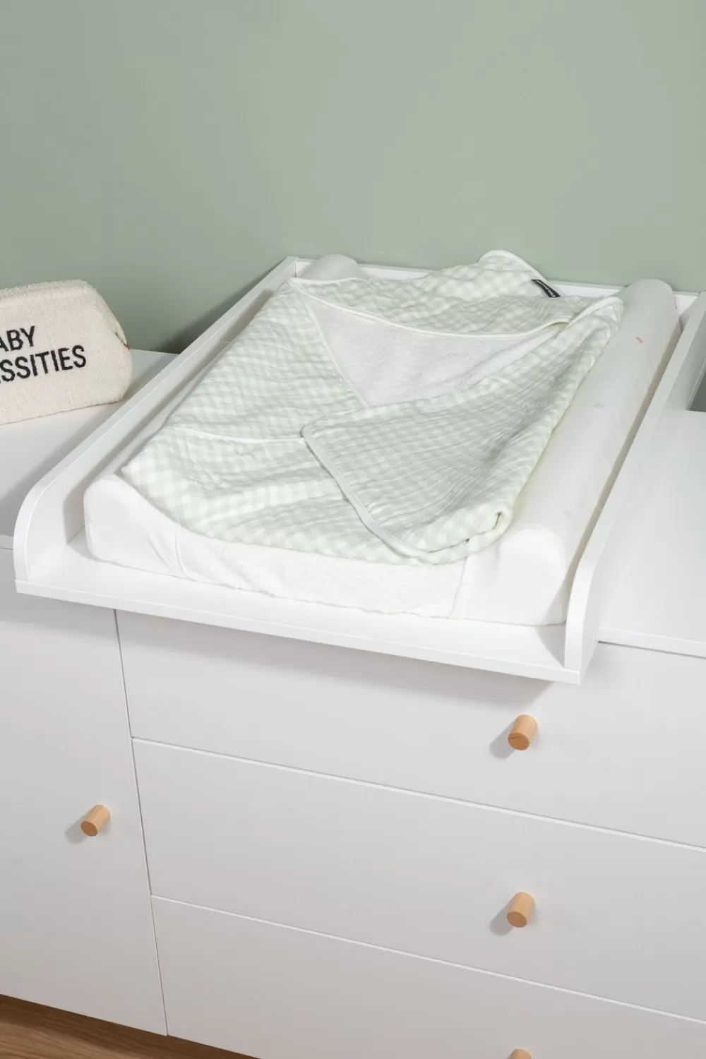 Sale Childhome Baby Badcape + Washandje - 80X80 Cm - Jersey - Forest - Tetra Vichy