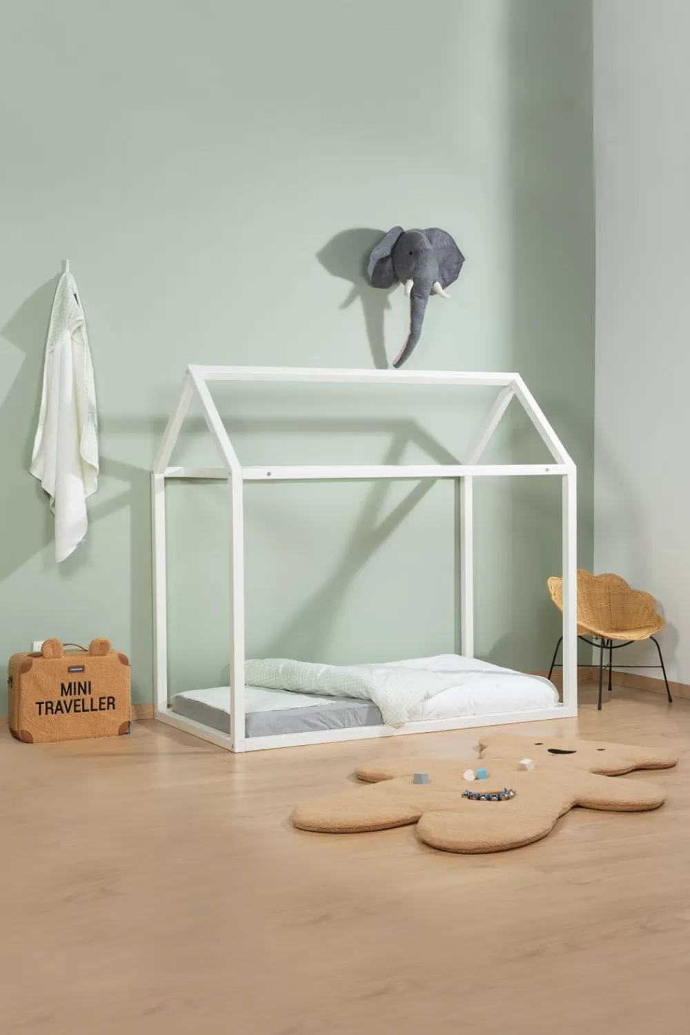 Sale Childhome Baby Badcape + Washandje - 80X80 Cm - Jersey - Forest - Tetra Vichy